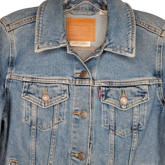 Levi's Women's Jacket Blue Denim Jean Button Up Outdoors Coat ,size Medi… - Picture 3 of 9
